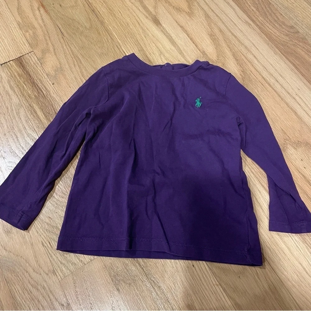 Ralph Lauren Purple Long Sleeve Kids Tee